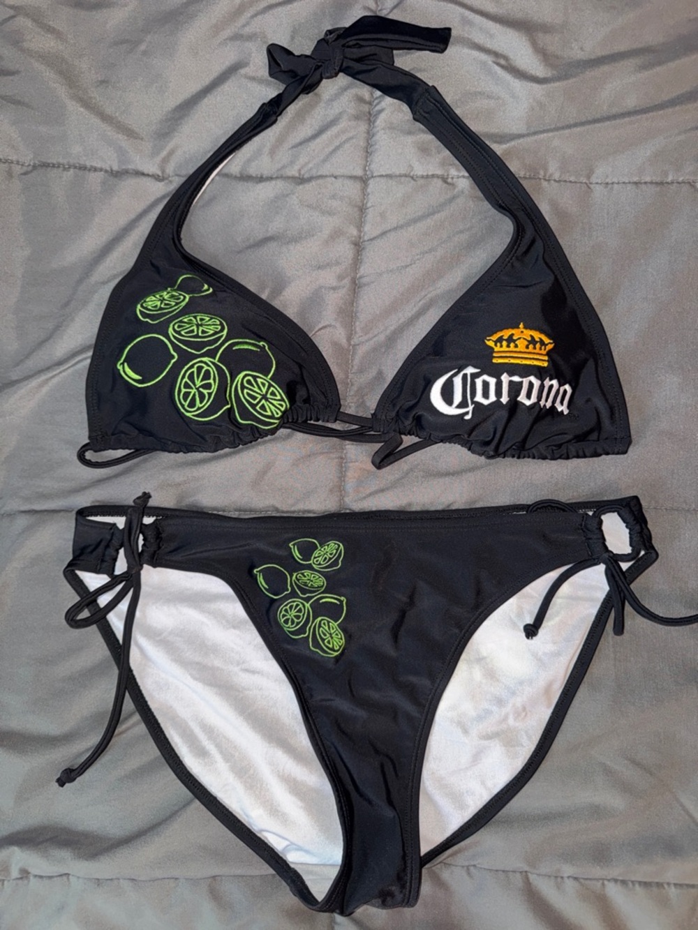 Corona Black Bikini with Lime Graphic